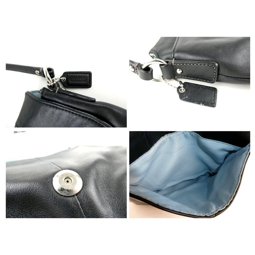 Coach Black Leather Small Flap Crossbody Shoulder Bag - Picture 9 of 12